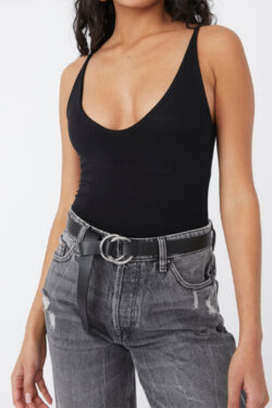 free people vneck cami in black