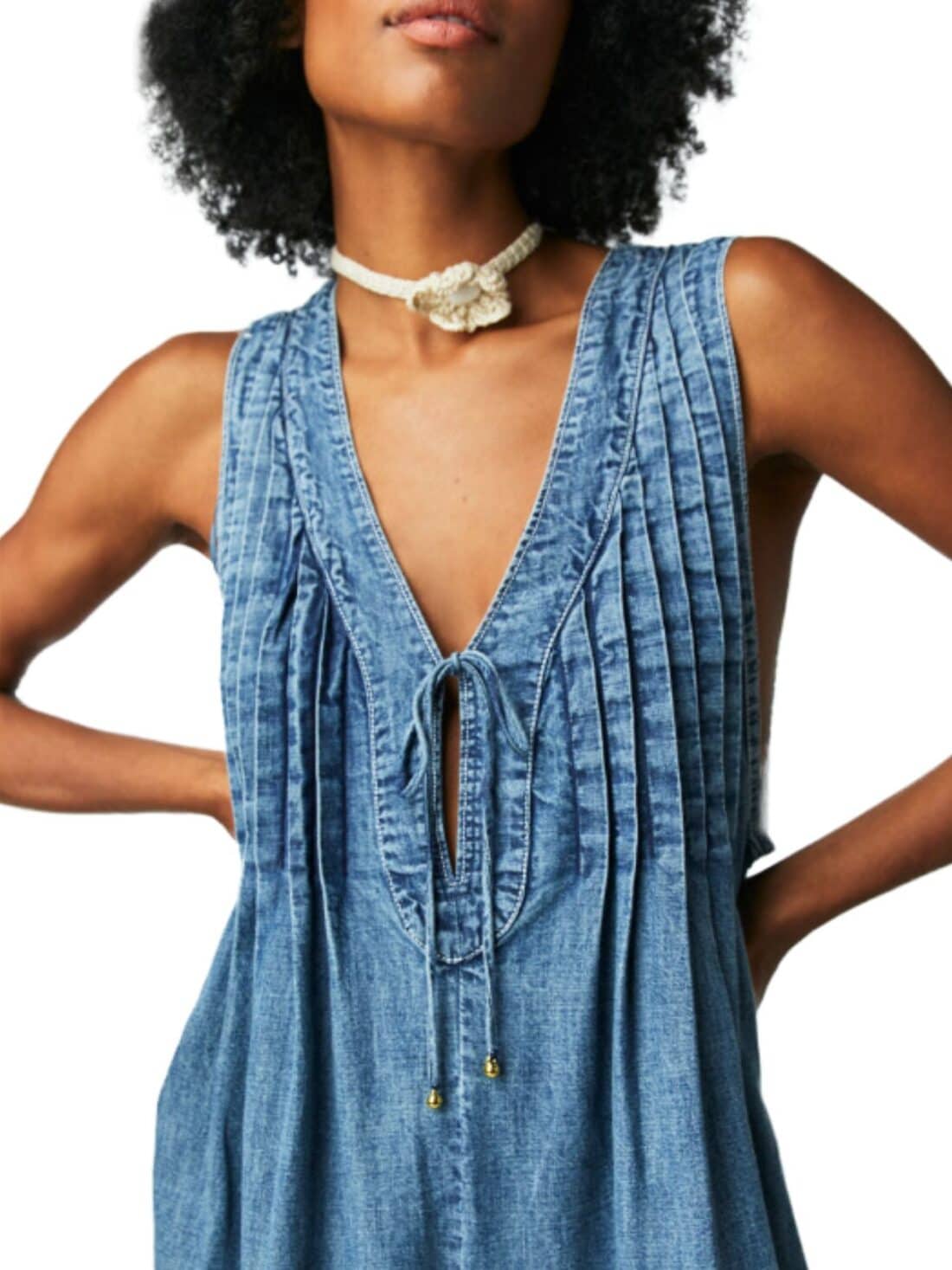 free people webster romper in falling rain wash