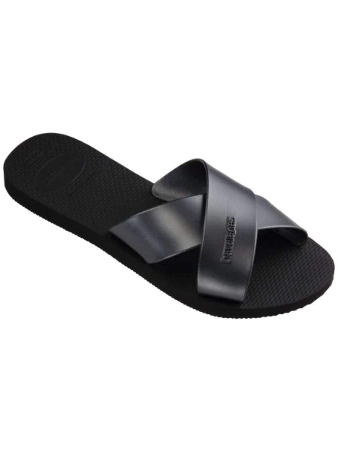 havaianas aqua metallic sandal in black