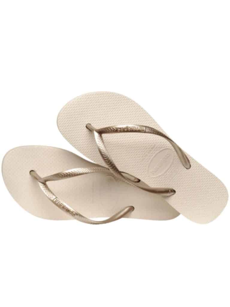 havaianas slim flatform sandal in beige