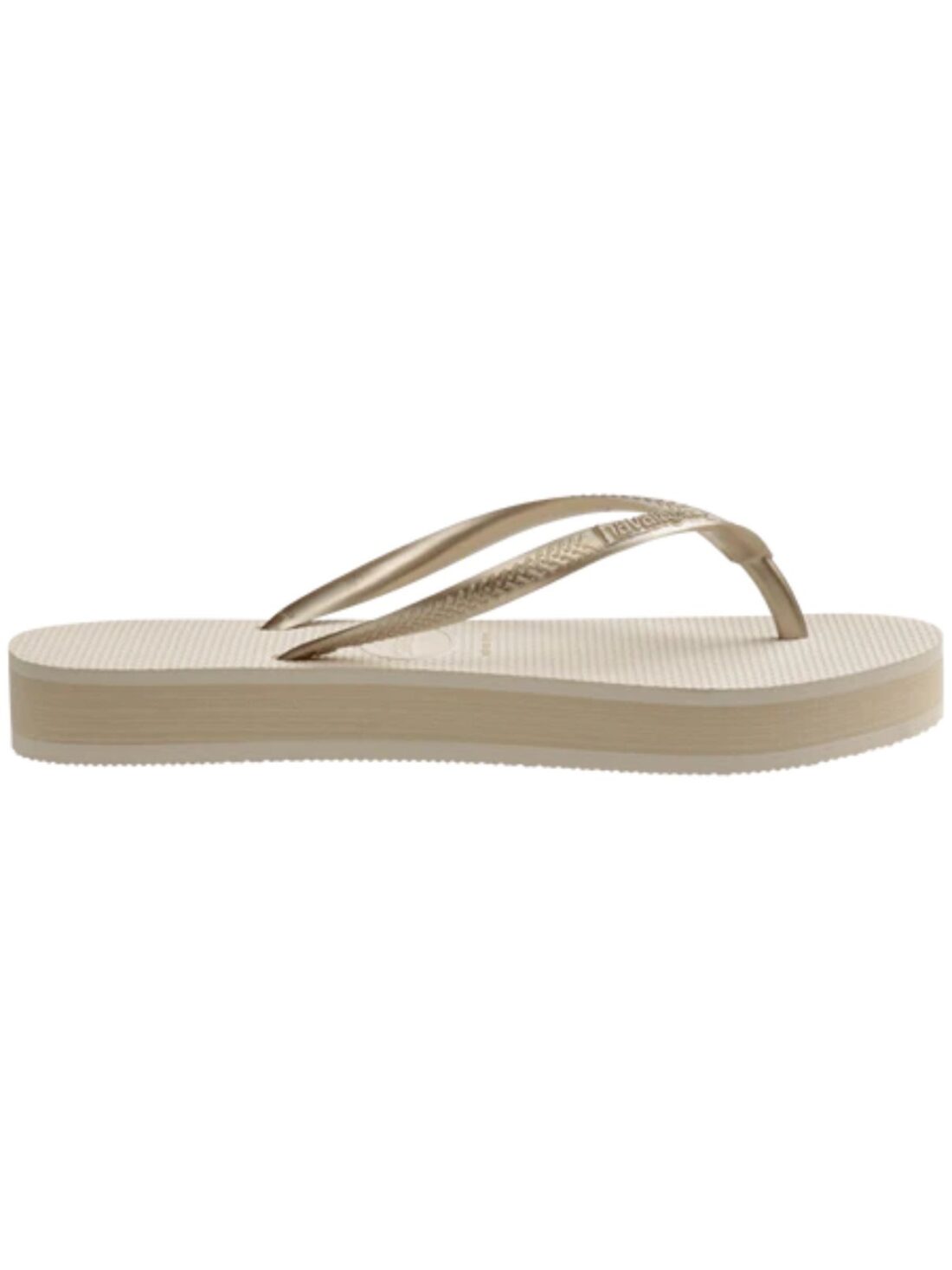 havaianas slim flatform sandal in beige