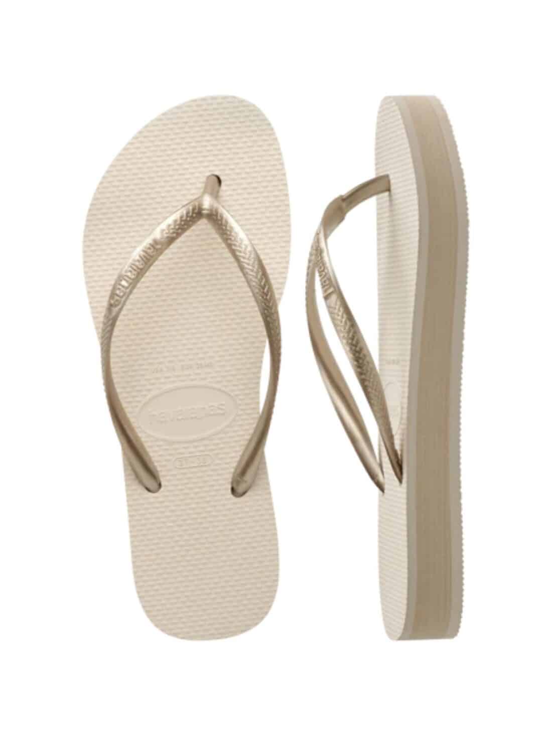 havaianas slim flatform sandal in beige