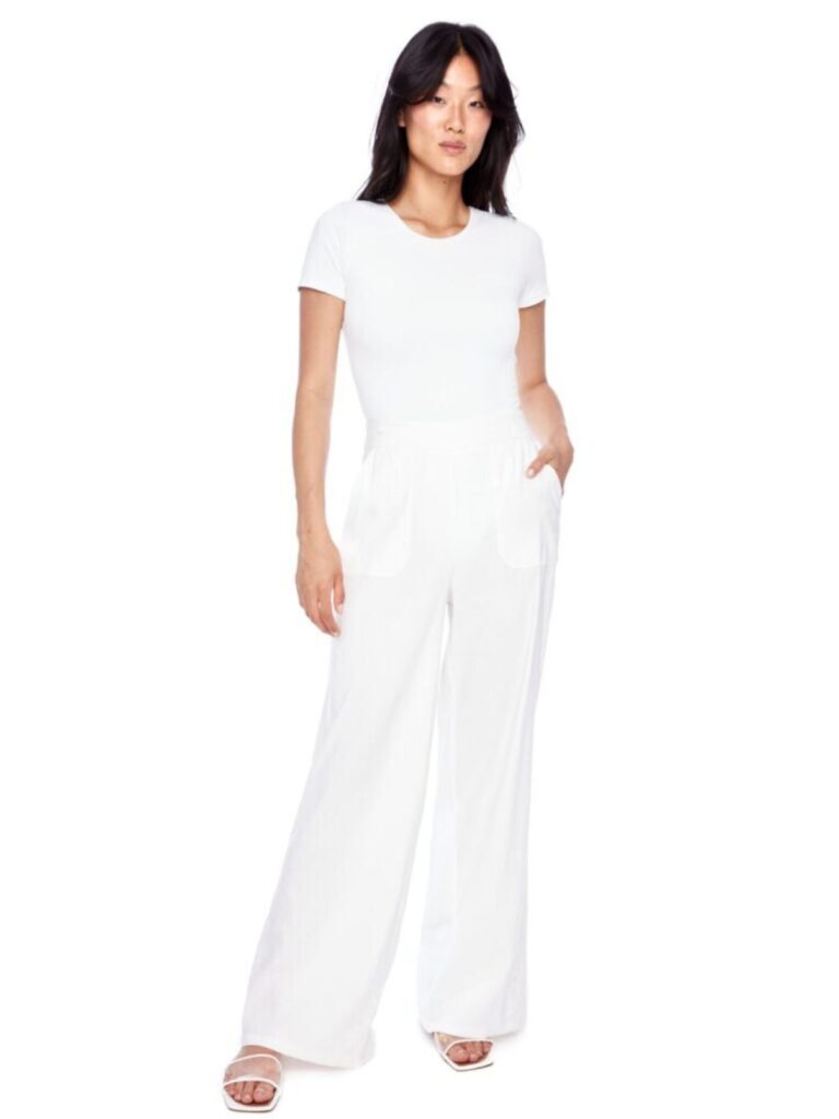 i heart tyler madison linen pants in white