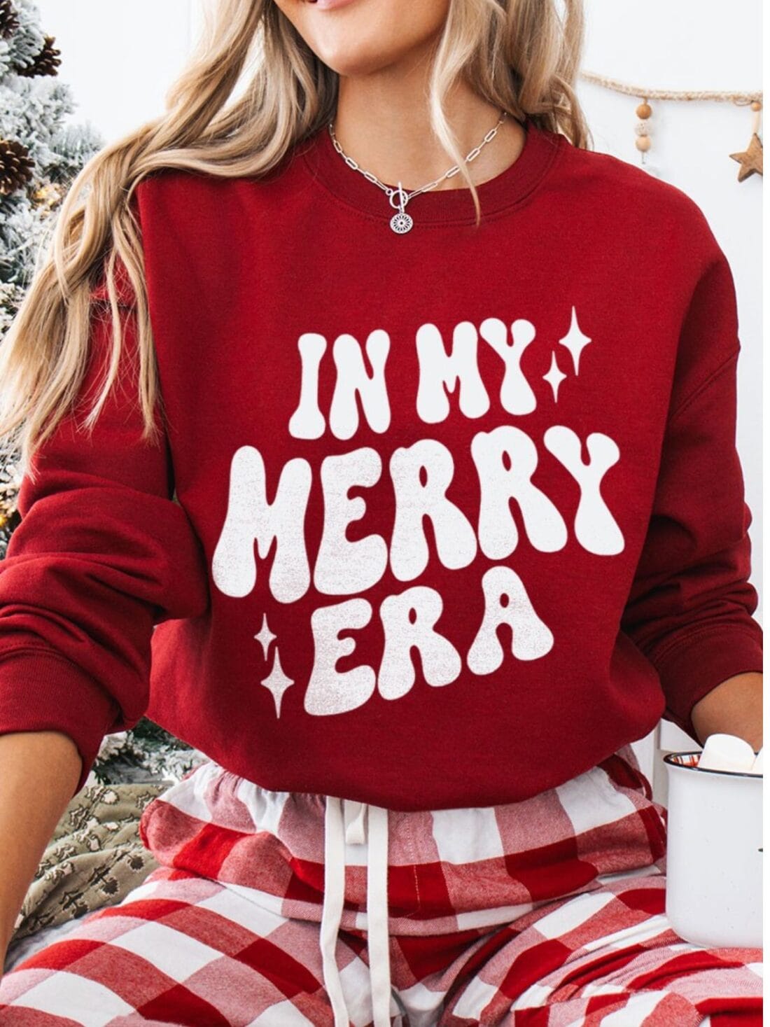 in my merry era sweatshirt in red