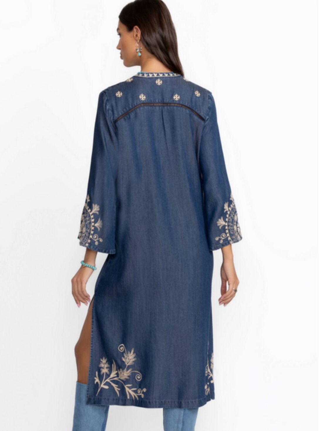 johnny was allison western trim henley dress