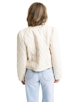 karlie denim heart stitch jacket in ivory