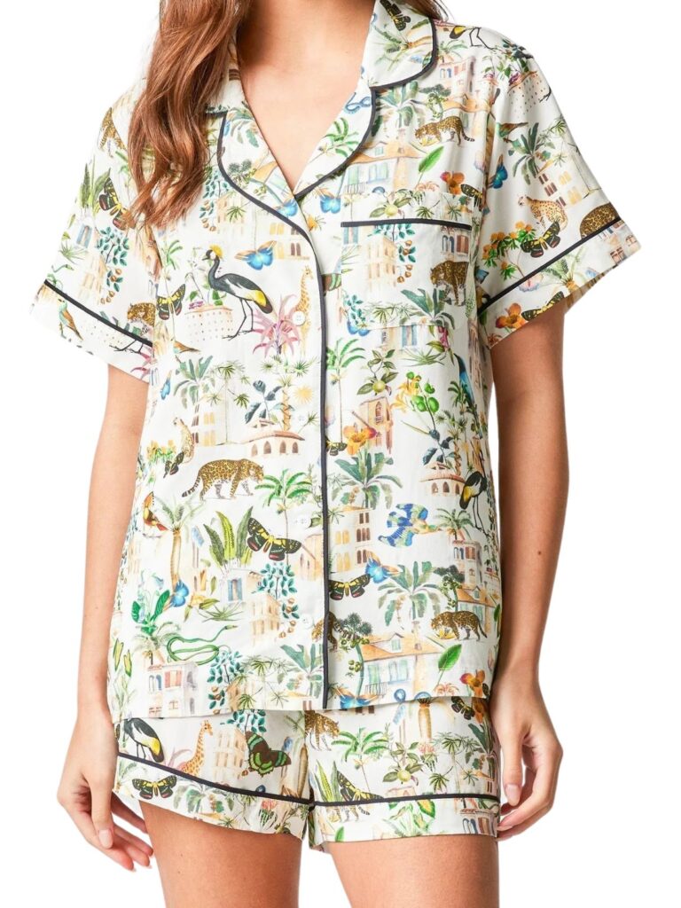 katie kime animal kingdom short pajama set