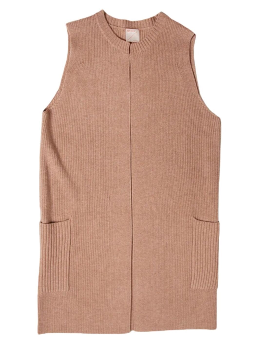 knitlab/kerisma jordana long vest in camel