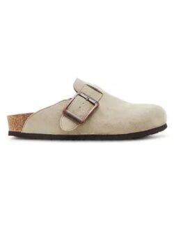 madden girl prim mule in taupe suede