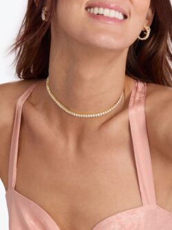 melinda maria 16" not your basic tennis necklace in gold