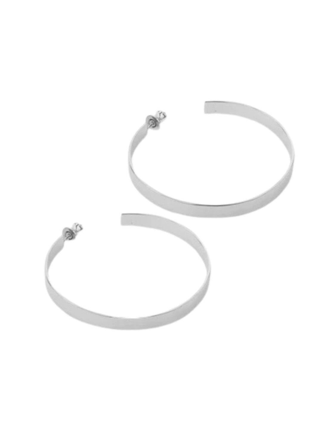 melinda maria atlas 2" silver hoops