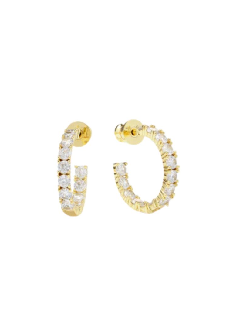 melinda maria heiress hoops in gold/white