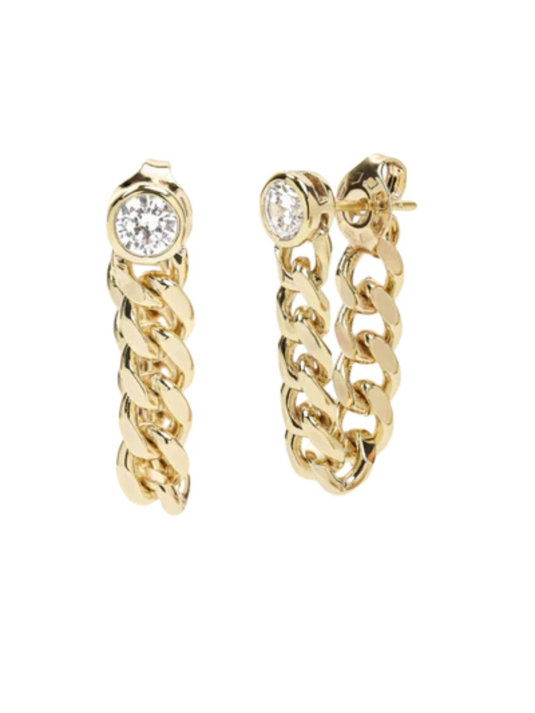 melinda maria julian soft chain hoops in gold/white