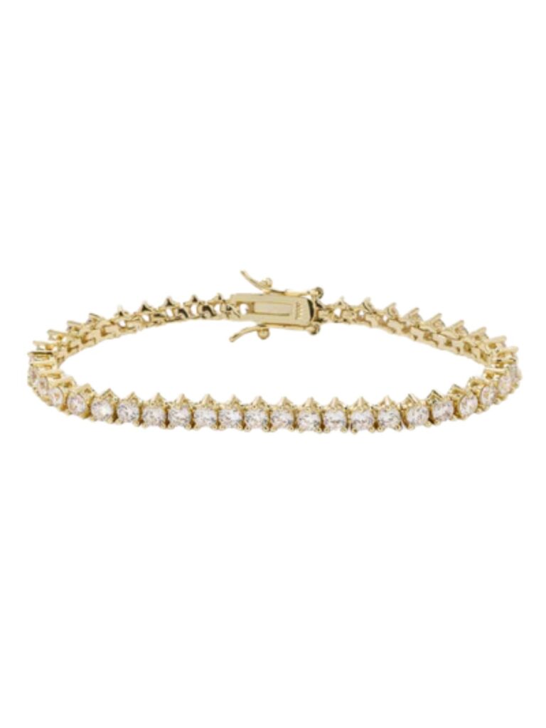 melinda maria not your basic tennis bracelet 7" gold