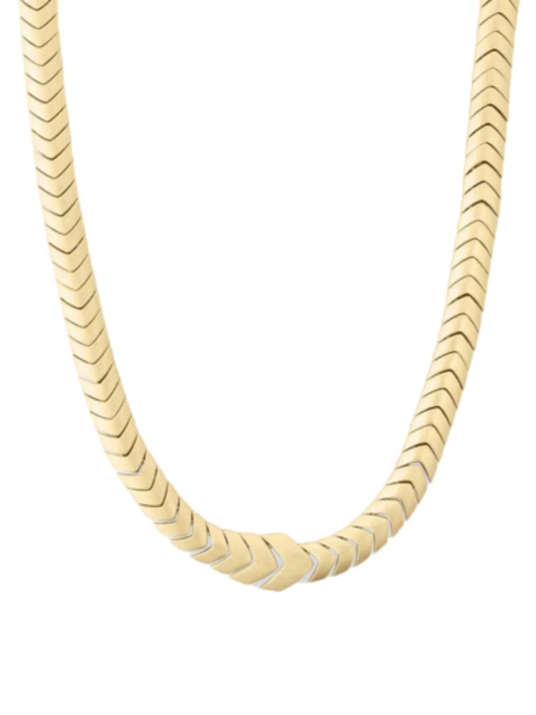 melinda maria serpent herringbone collar 18" necklace