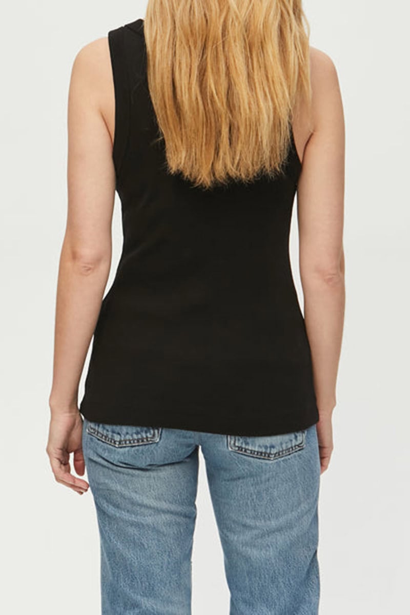 michael stars 100% cotton maya vneck tank in black