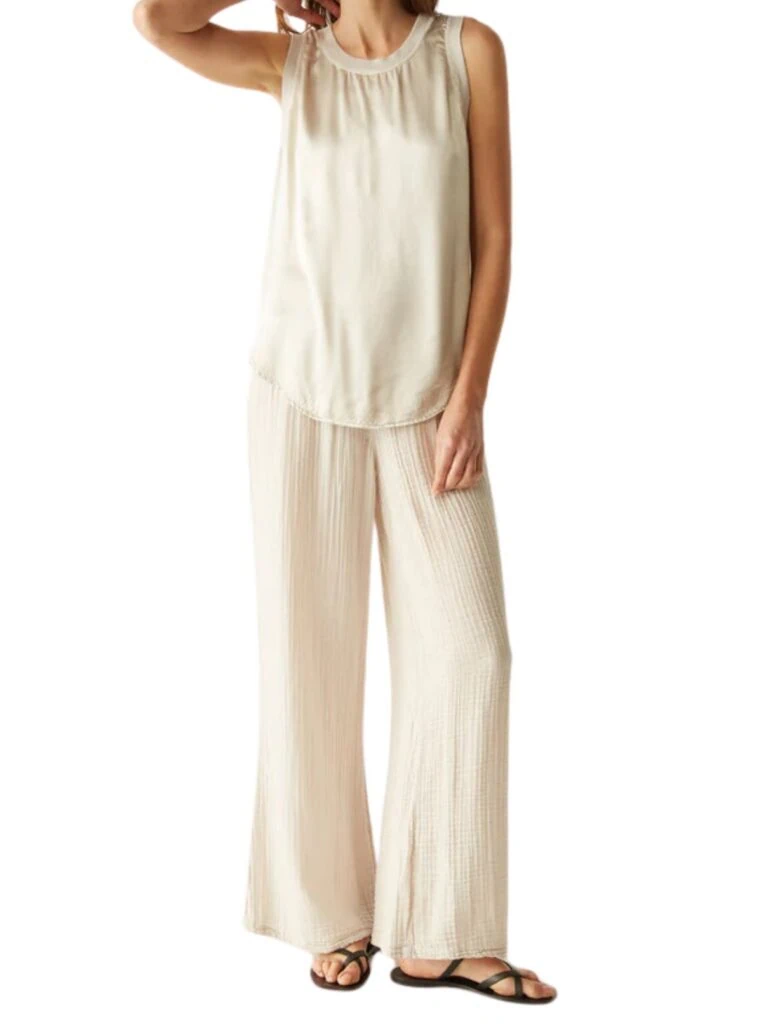 michael stars gauze susie wide leg pant in cement