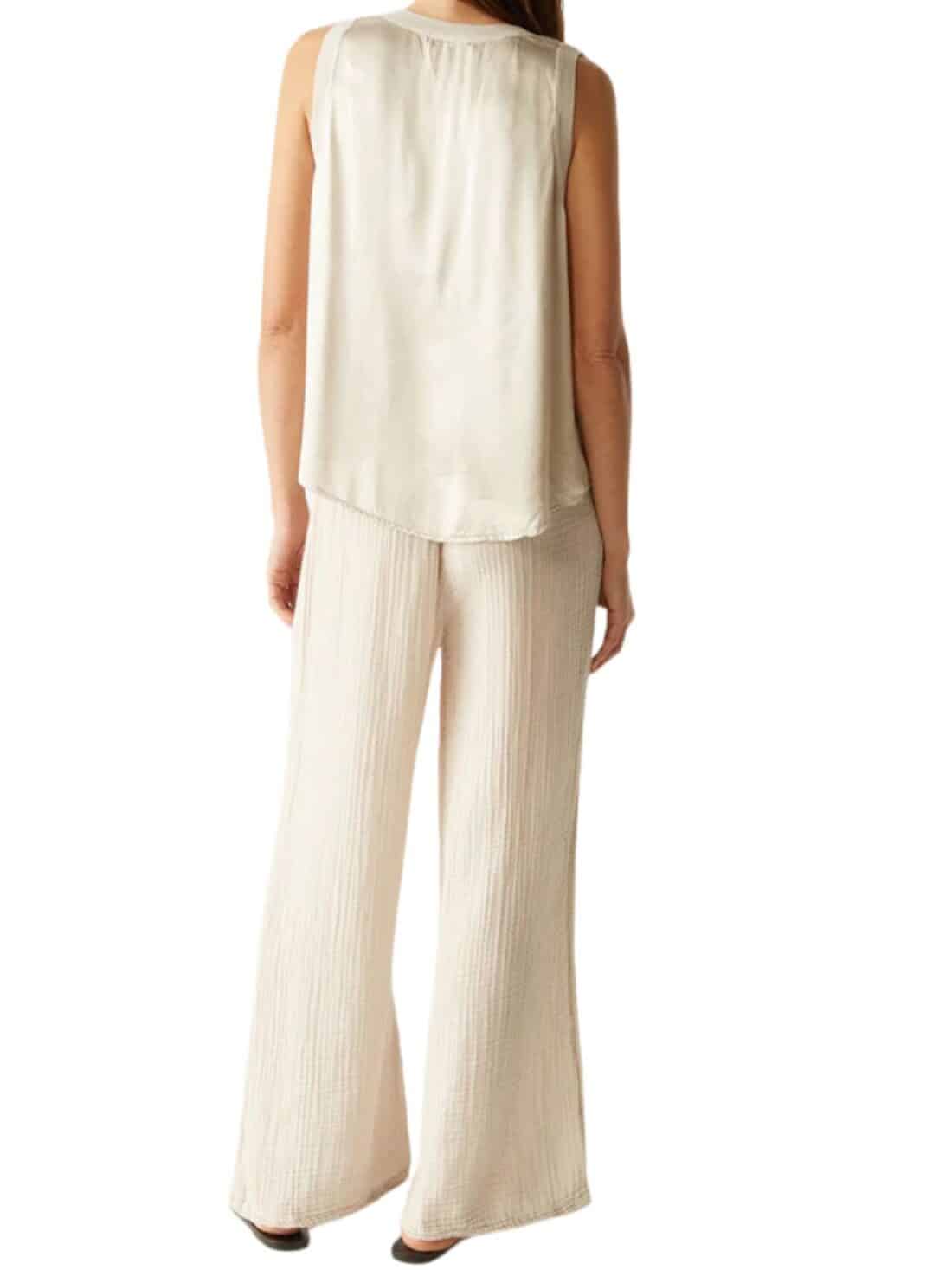 michael stars gauze susie wide leg pant in cement