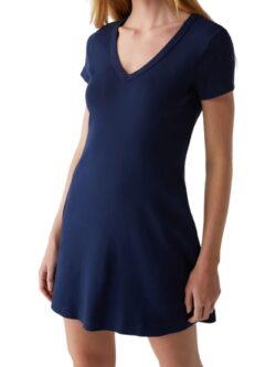 michael stars liza v neck mini swing dress in nocturna