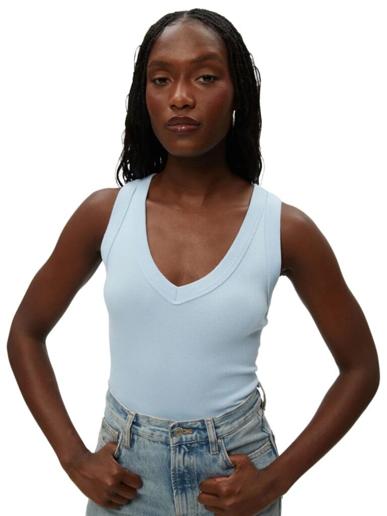 michael stars maya v neck tank in fountain