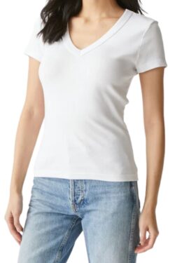 michael stars nikki vneck tee in white