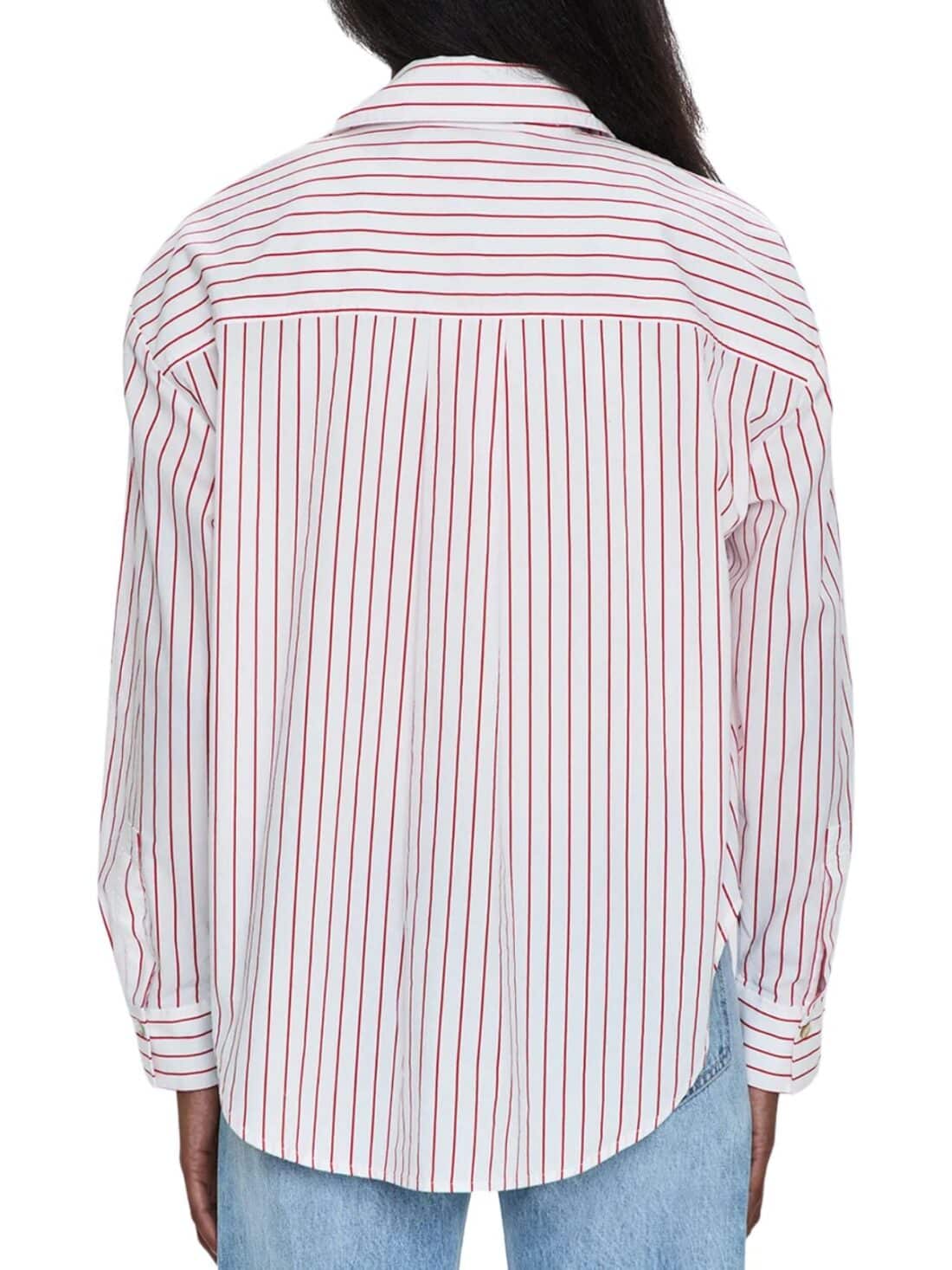 pistola samantha stripe shirt in ruby