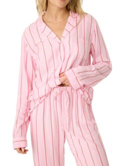 pj salvage stripe hype pj set in candy pink