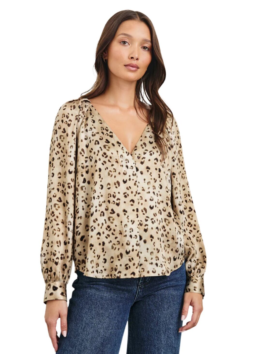 rails champagne leopard sandra blouse