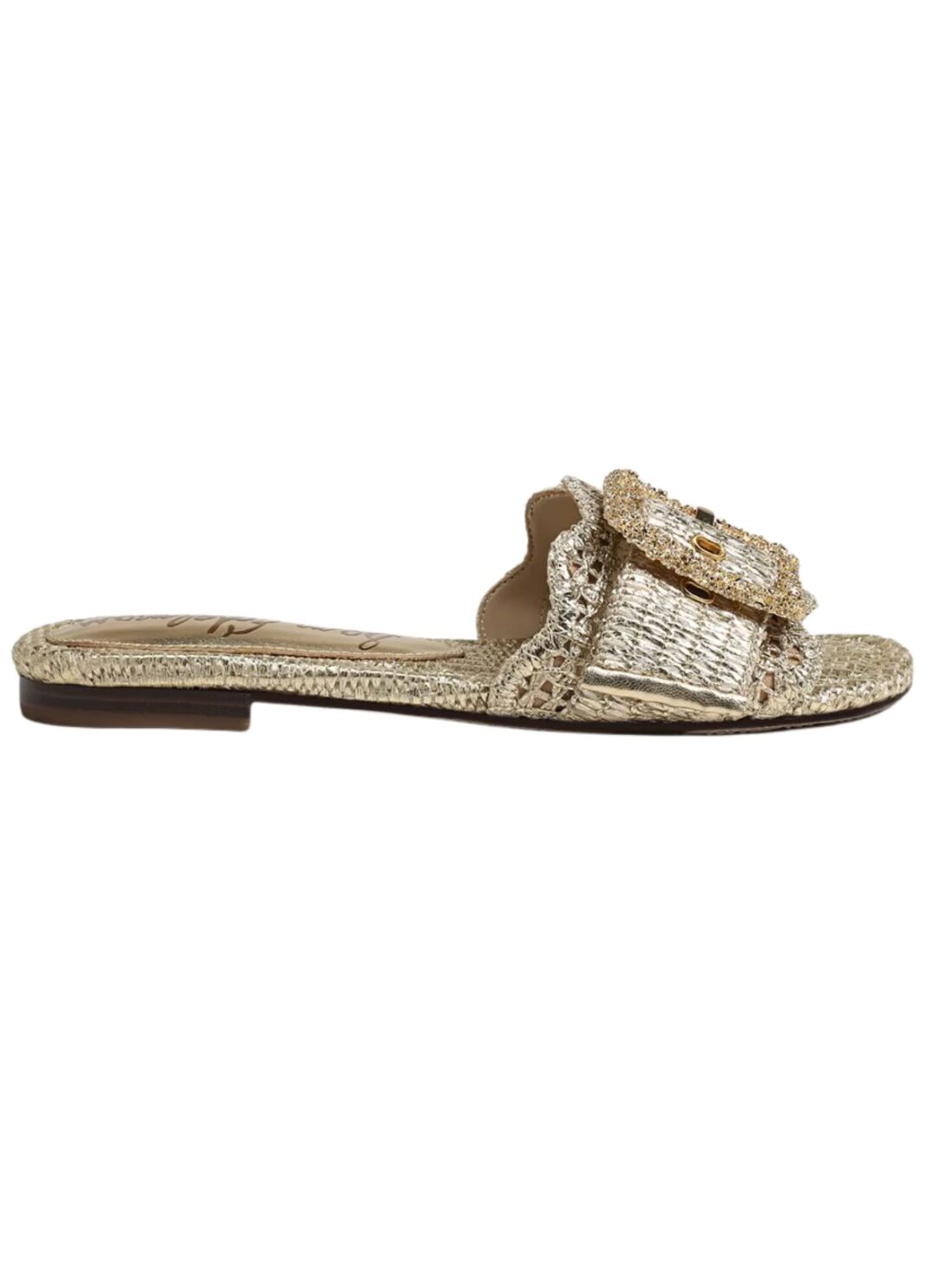 sam edelman bambi 6 slide gold raffia