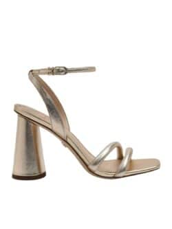 sam edelman kia block heel in gold leather