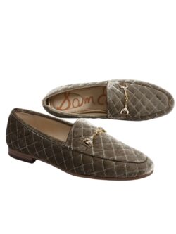 sam edelman loraine loafer in silver sage velvet