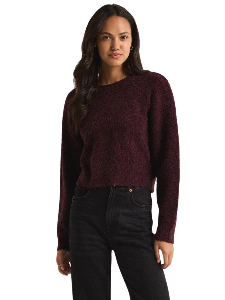 z supply destiny sweater in berry wine