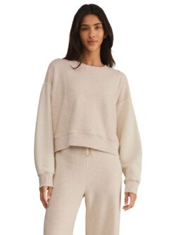 z supply lax sweater in lt oatmeal heather