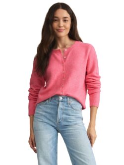 z supply medina cardigan in disco pink