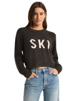 z supply ski milan sweater in black sand