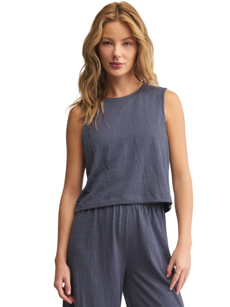 z supply sloane texture top in worn blue