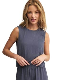 z supply sloane texture top in worn blue