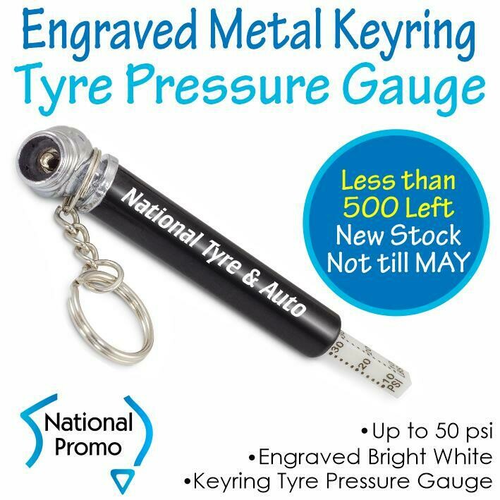 Engraved Metal Tyre Pressure Gauge Key Ring