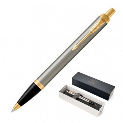 PARKER PEN BRUSHED STAINLESS GOLD TRIM