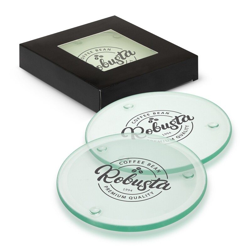 MONTI GLASS COASTER SET OF 4 - ROUND