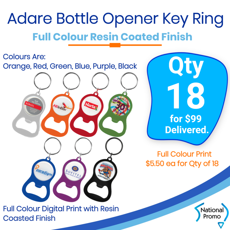 18x Printed Adare Bottle Opener Key Ring