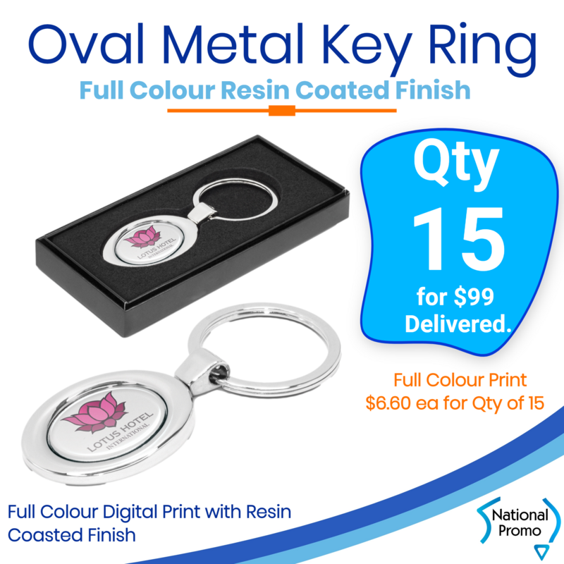 15x Oval Metal Key Ring