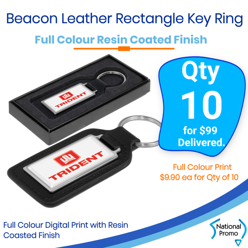 10x Beacon Leather Key Ring - Rectangle