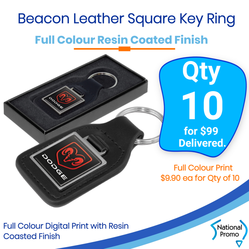 10x Beacon Leather Key Ring - Square