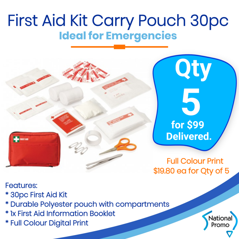 5x First Aid Kit Carry Pouch 30 pc