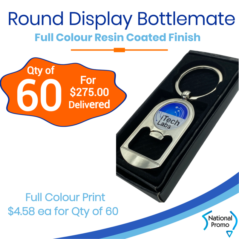 60x Round Display Bottlemate Keyrings