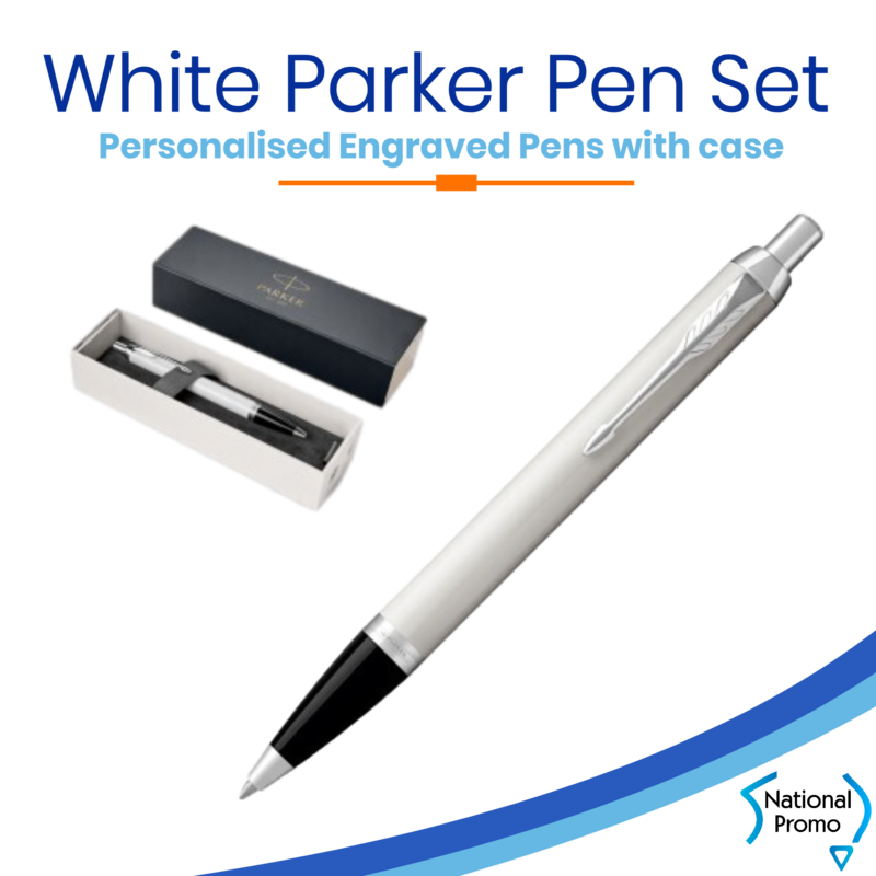 PARKER PEN WHITE w CHROME TRIM