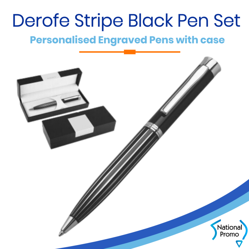 DEROFE STRIPE BLACK BALLPOINT PEN