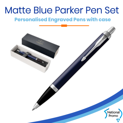 PARKER PEN MATTE BLUE w CHROME TRIM