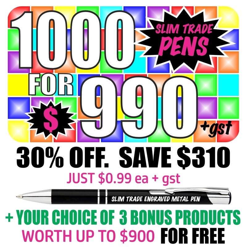 1000 Slim Trade Pens with 'Bonus Product Offer'